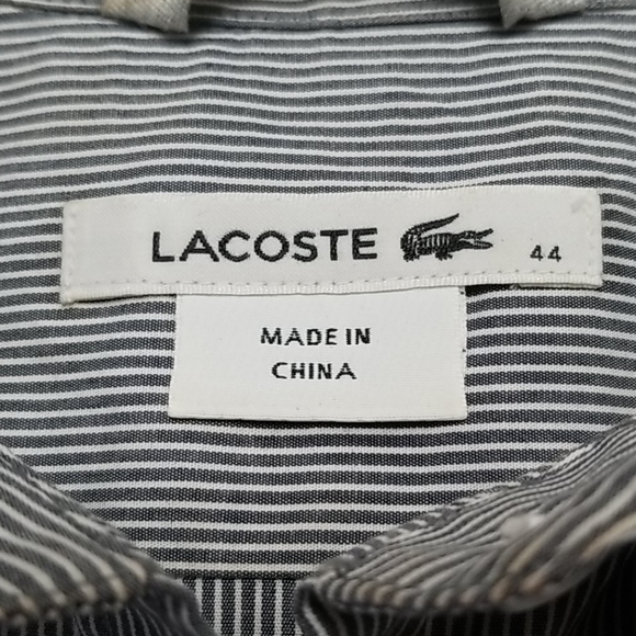 🚫SOLD - Lacoste Navy & White Stripe Shirt - Picture 6 of 8